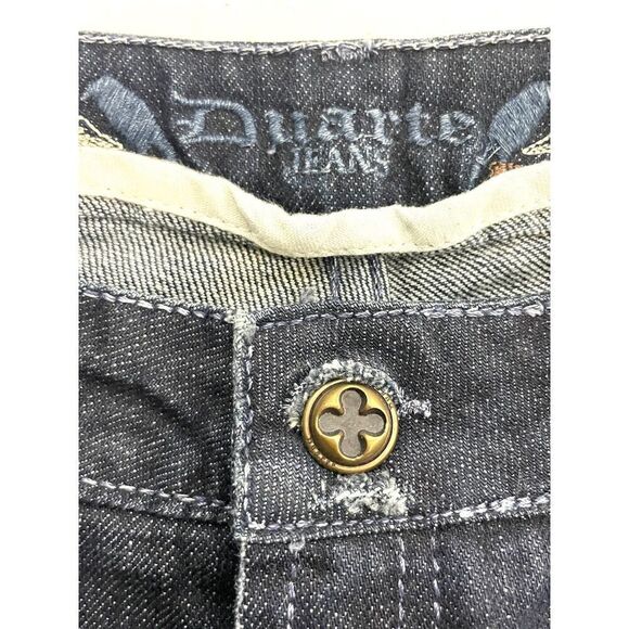 Duarte Jeans Los Angeles Dark Wash Ruched Straight Ankle Zipper Women Size 8 - Picture 5 of 5